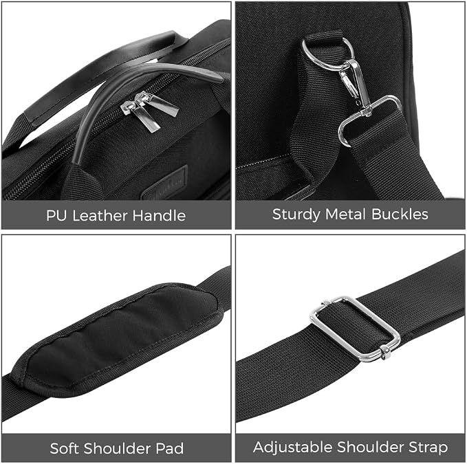 SKYDUE Zipper Binder 3 Inch D-Ring School Binder, Oxford Fabric School Organizer Holds 700+ Sheets, Fits 14" Laptop, Water-Resistant, Handle & Shoulder Strap, 14"x13" – School Supplies, Black