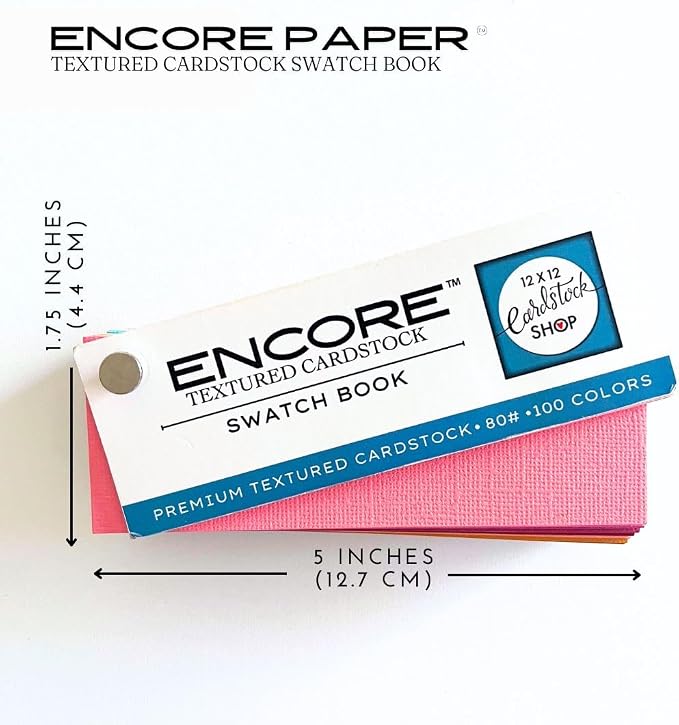 Swatch Book—12x12 Textured Cardstock | 80lb Textured Scrapbook Paper | Premium Cardstock for Cricut Cutting | One Book–100 Samples