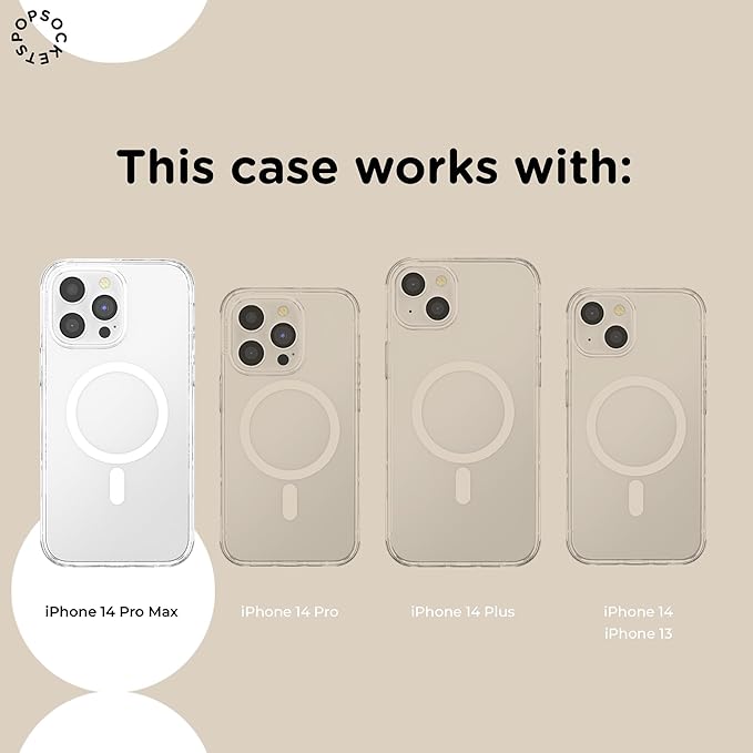 PopSockets iPhone 14 Pro Max Phone Case w/MagSafe- Sweet Heart Blue | Magnetic, Wireless Charging, Camera & Drop Protection, Blue, Phone, Women