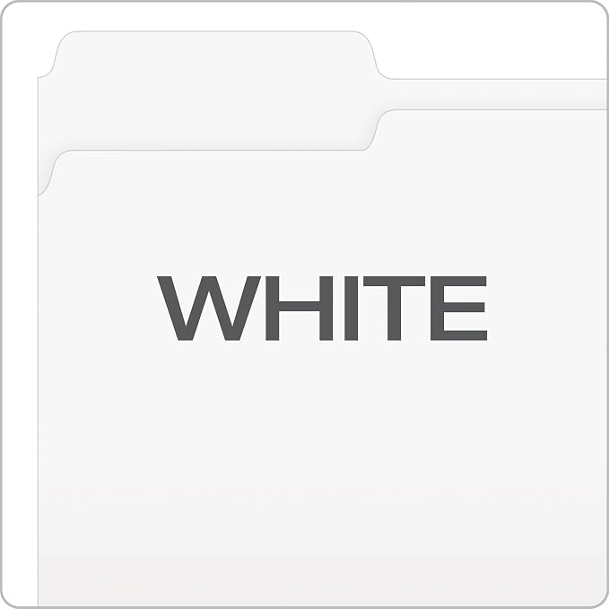 Pendaflex Two-Tone Color File Folders, Letter Size, White, 1/3 Cut, 100 per box (152 1/3 WHI)