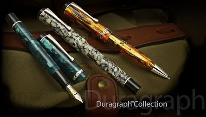 Conklin Duragraph Fountain Pen Forest Green - Stub Nib, Elegant Writing Tool for Calligraphy & Signatures