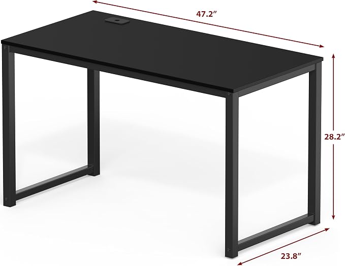 SHW 48-Inch Commercial-Grade Office Computer Desk, Black | 10-Year Limited Warranty