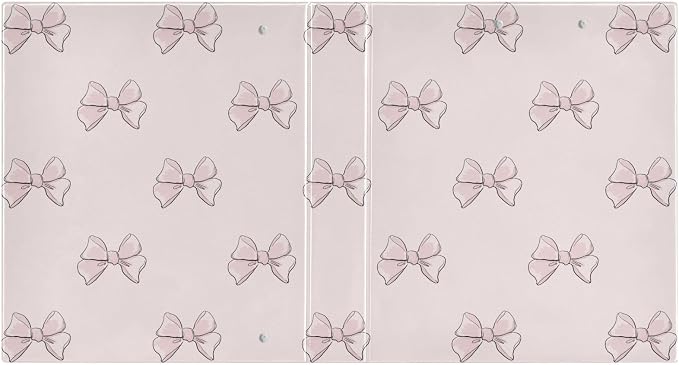 Cute Beautiful Pink Bows 1.5 Inch Binders 3 Ring for Letter Size Holds 200 Sheets Notebook Binder with Clipboard for Women or Men