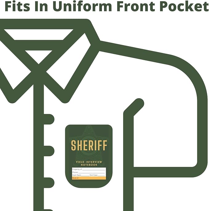 Field Equipt Law Enforcement Incident Report Notepads, Sheriff, Security & Police Gear, EDC Officer Notebook, Cop Gifts, Interview Equipment Accessories Book, 6 Pack (Sheriff)