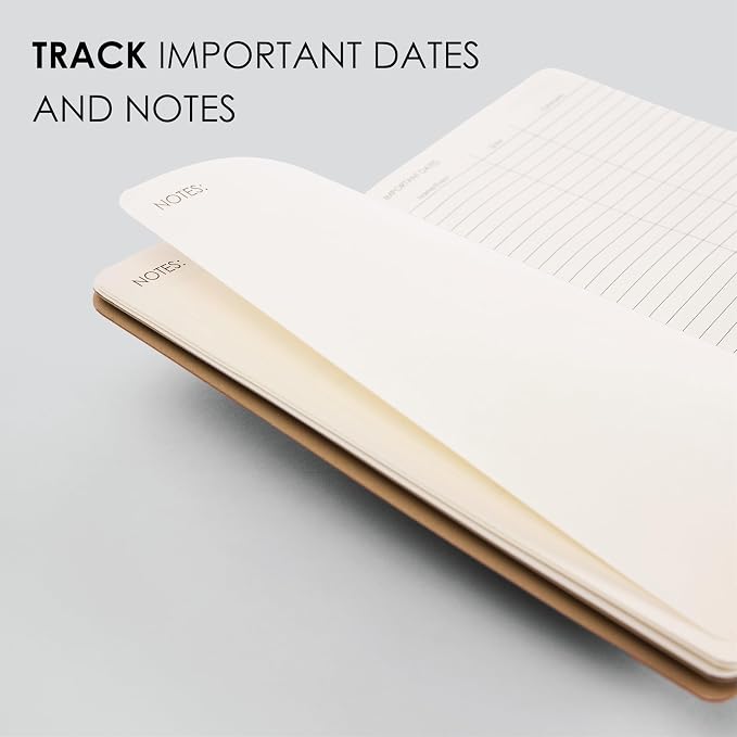 myPAPERCLIP 2026 Weekly & Monthly Planner, 12 Months (Jan2026 - Dec2026), A5 (5.6 in x 8 in), Italian Vegan Leather Planner with Weekly & Monthly Spreads, Yearly Overview – Tan