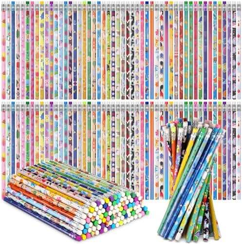 Sabary 100 Pcs Assorted Wood Pencil Bulk 50 Styles Colorful #2 HB Pencils