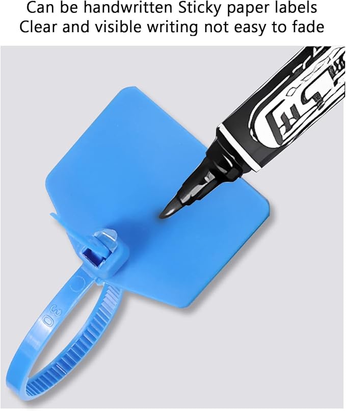 6 in Marker Nylon Cable Ties, Plastic Water Proof Tags, Self-Locking Written-on Cable Marker, Security Seals Label for Cabling, Wire Marking Label, Shipping Hanging Tags - Green/ 100pcs