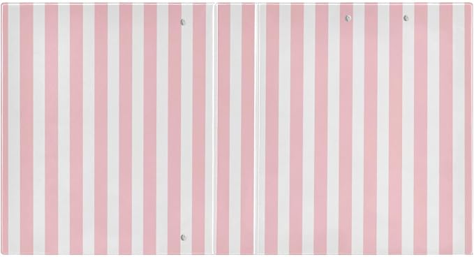 Aslsiy 3 Ring Binder 1.5 Inch Pink and White Striped Round Clipboard Binder Cute Decorative Harcover Binders Organizer for Office Supplies