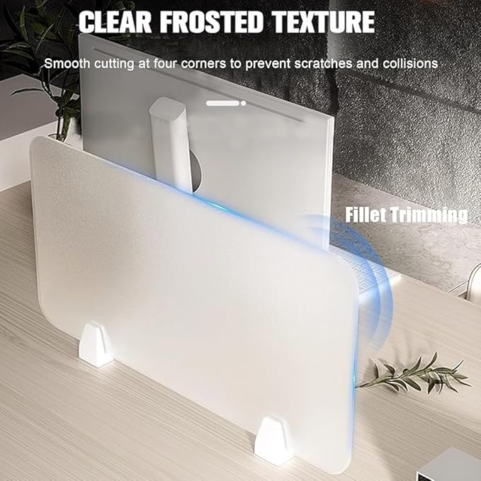 RCJCQSR Acrylic Frosted Privacy Free Standing Screen, Visual Distractions Privacy Panel Portable Desk Divider Guard for Table Top Workstation for Home Office(Size:40x30cm(15.7x11.8))