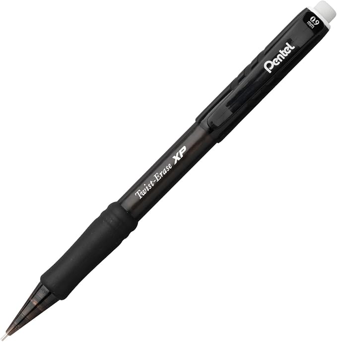 Pentel QE419A Twist-Erase Express Mechanical Pencil .9mm Black, Box of 1 Dozen