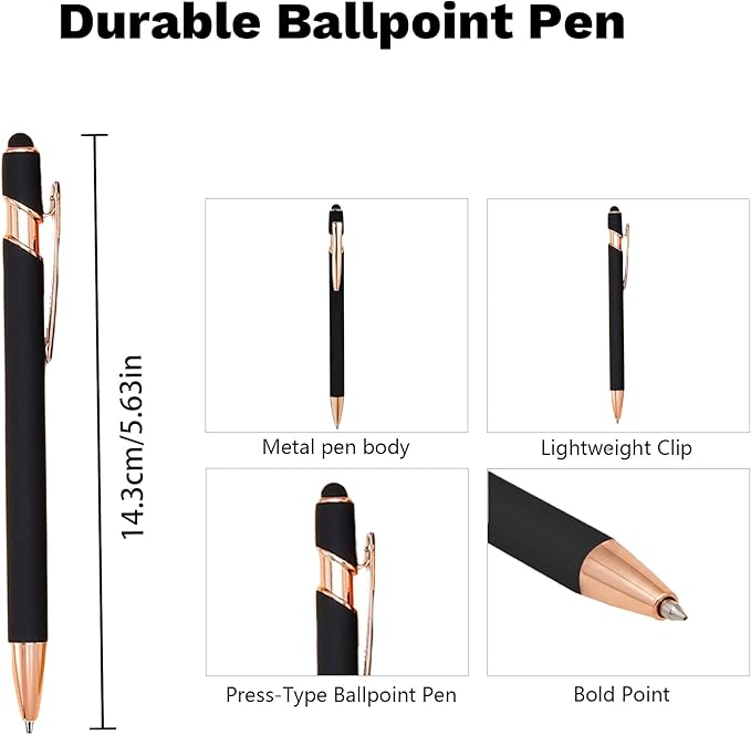 CRME Bulk Custom Pens Personalized Customized Engraved Writing Pen with Name Logo Soft Grip Ball Point Pen for Men Women Smooth Writing Black Ink for Business School Office Supplies Dark Green Pens
