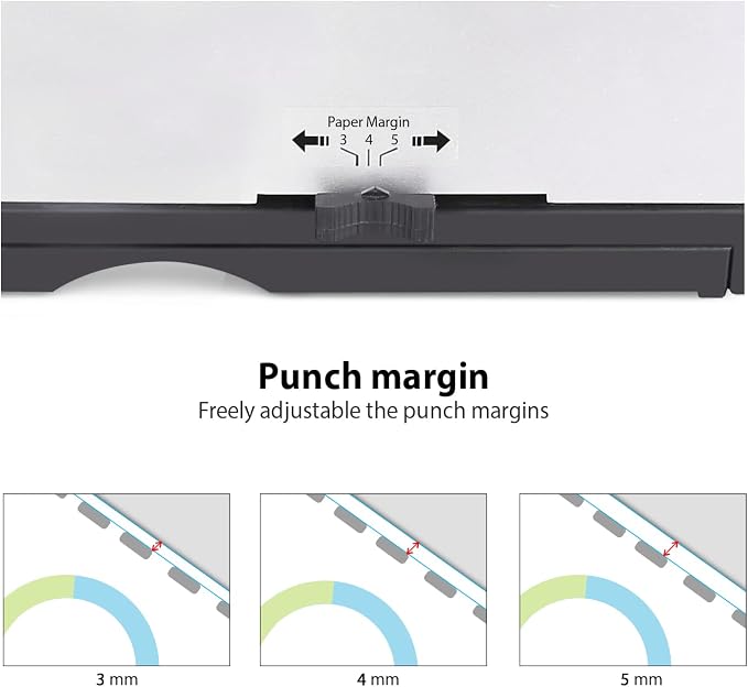 Comb Binding Machine - Punch 12 Sheet, Easy Punch No Jam, Heavy-Duty Metal Build, Book Binder for Office Reports & Home School Projects, Includes 100 Combs, Letter/A4/A5 Compatible