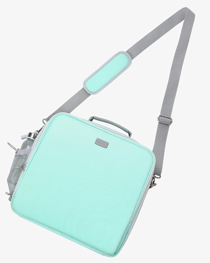 Zipper Binder 3 Inch D-Ring 3 Ring with Water Bottle Holder | Binder with Strap for School/Office, 700 Sheet Capacity-Multiple Pockets, Fit for 13" Tablet/Laptop, Light Blue