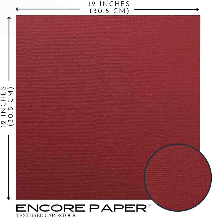 FIRECRACKER—12x12 Textured Cardstock | 80lb Textured Red Scrapbook Paper | Premium Cardstock for Cricut Cutting | 25 Sheets