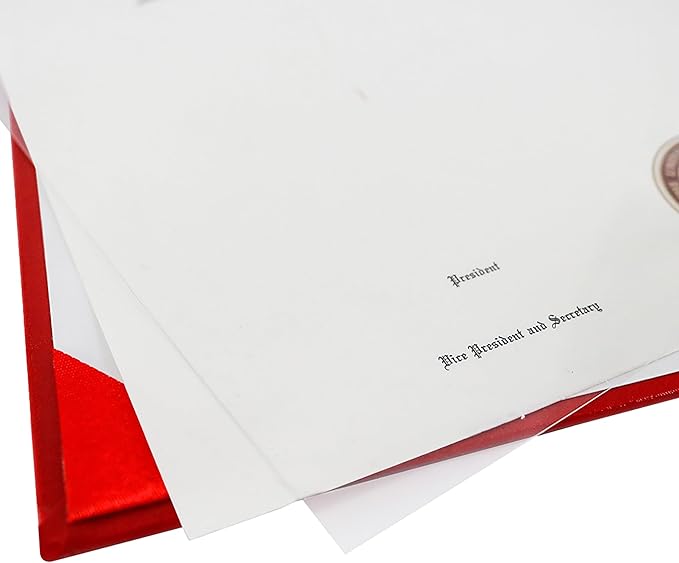 GraduationMall 8.5"x11" Smooth Padded Diploma Cover Certificate Holder Red,12-Packs