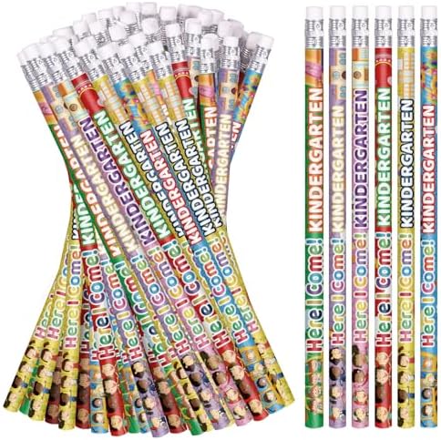 Kindergarten Pencils Colorful Birthday Pencils Fun Inspirational Pencil Back to School Pencil (60)