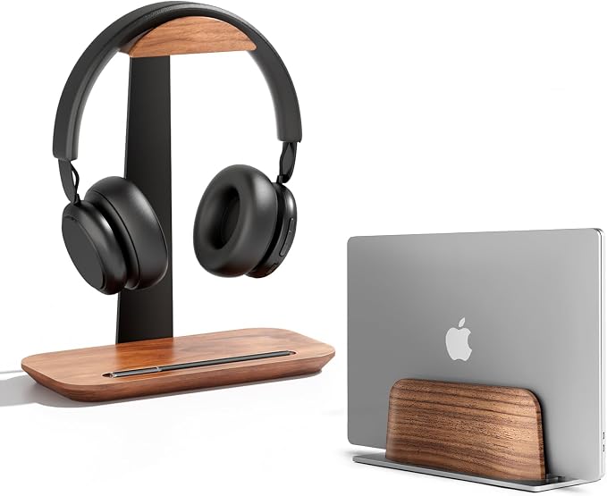 UPERGO Desktop Vertical Laptop Stand and Headphone Stand