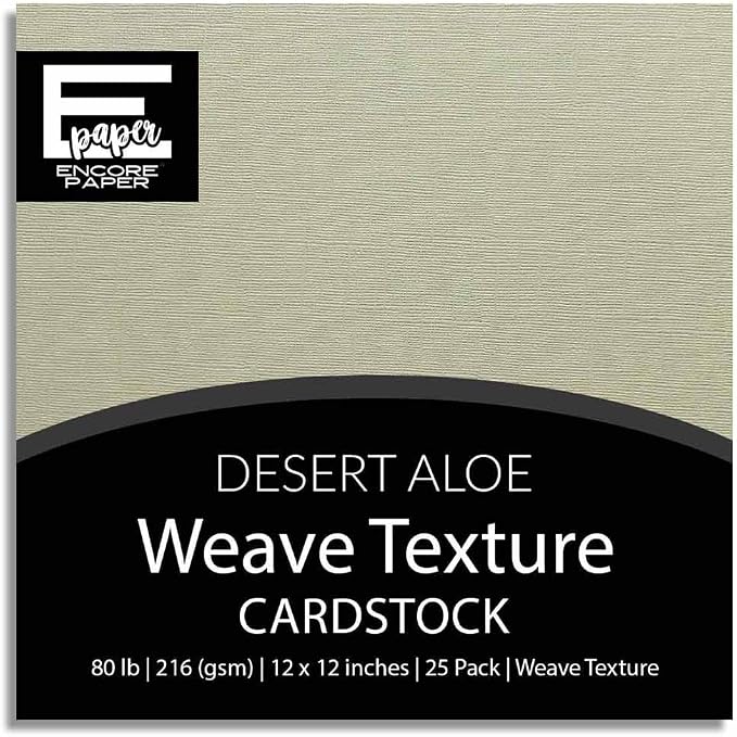 DESERT ALOE—12x12 Textured Cardstock | 80lb Textured Green Scrapbook Paper | Premium Cardstock for Cricut Cutting | 25 Sheets