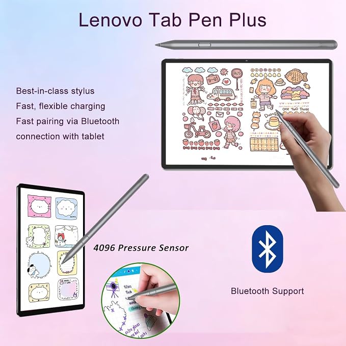 Lenovo Idea Tab Pro Tablet, 12.7" 3K QHD, Android OS, 128GB + 128GB SD Card | 144Hz Touchscreen, MediaTek Dimensity 8300, Tab Pen Plus, 11-Hr Long Battery Life, Lightweight, for Student & Gaming