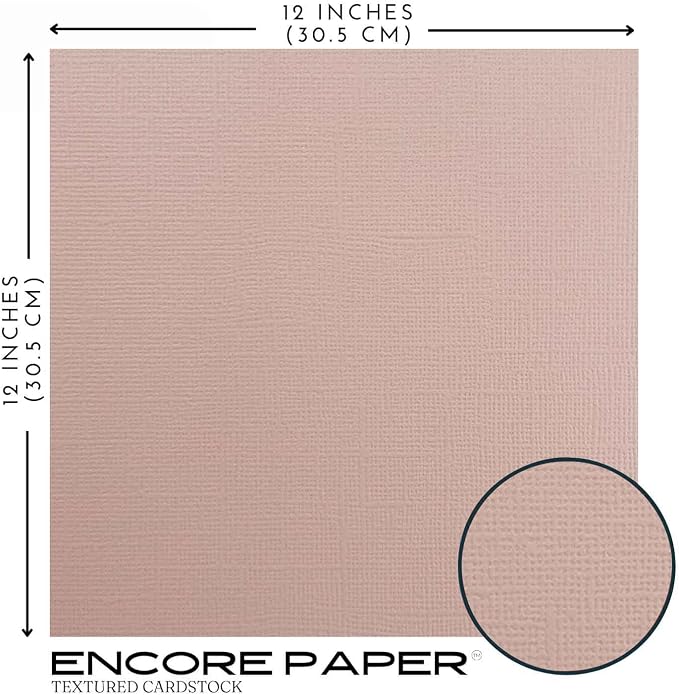 PALE PINK—12x12 Textured Cardstock | 80lb Textured Pink Scrapbook Paper | Premium Cardstock for Cricut Cutting | 25 Sheets