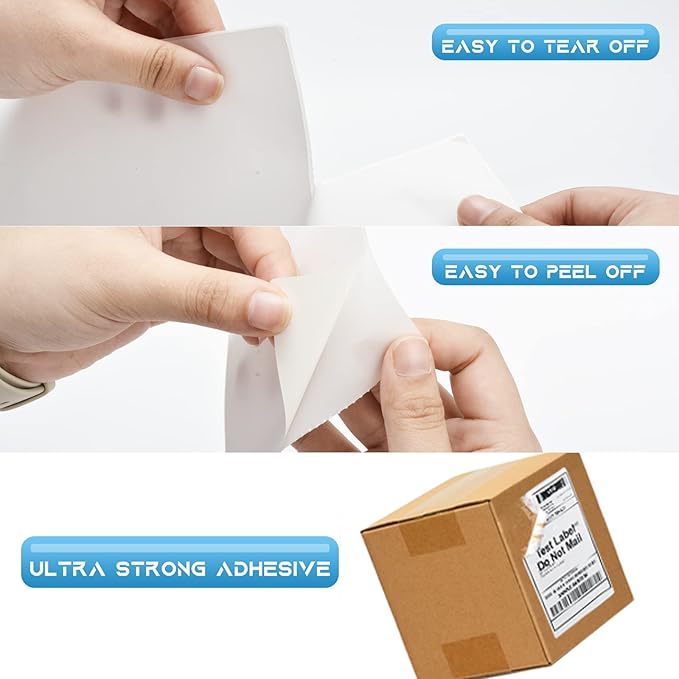MFLABEL 4x6 Thermal Shipping Labels - 100 Rolls of 250, Perforated & Smudge-Proof Direct Thermal Labels Compatible with Rollo, Zebra, for Amazon UPS FedEx Shopify