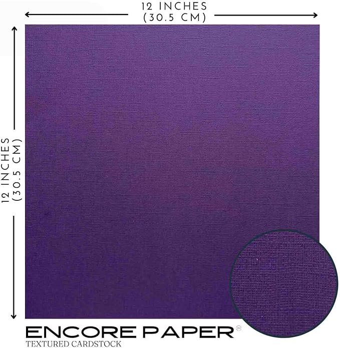 CONCORD GRAPE—12x12 Textured Cardstock | 80lb Textured Purple Scrapbook Paper | Premium Cardstock for Cricut Cutting | 25 Sheets