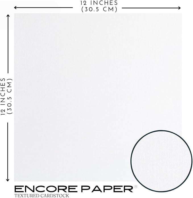 Snowy White —12x12 Textured Cardstock | 80lb Textured White Scrapbook Paper | Premium Cardstock for Cricut Cutting | 25 Sheets
