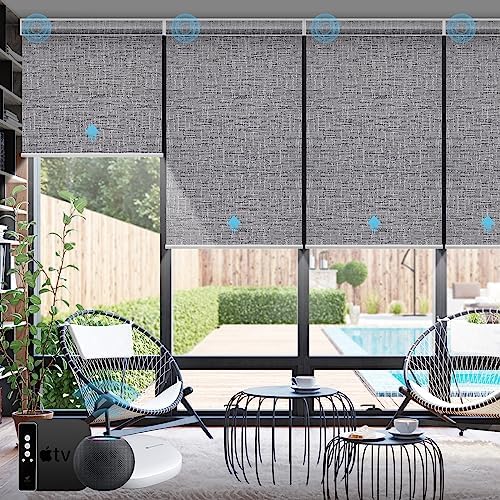 SmartWings Motorized Smart Roller Shades, 100% Blackout Safari Midnight