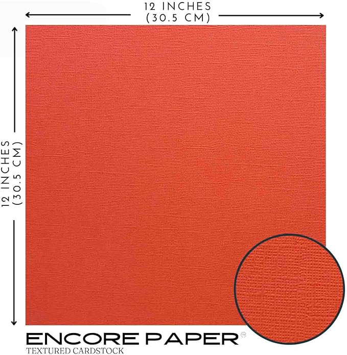 CALIFORNIA POPPY—12x12 Textured Cardstock | 80lb Textured Orange Scrapbook Paper | Premium Cardstock for Cricut Cutting | 25 Sheets