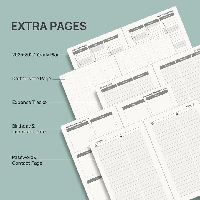 POPRUN Pocket Planner 2026-2027, Purse-4" x 6.25", Academic Pocket Calendar