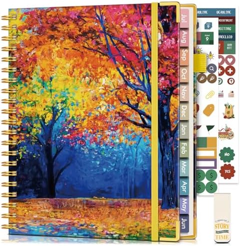 Academic Planner 2026-2027, Hardcover Weekly and Monthly Calendar Planner from July 2026 - June 2027, 8.5" x 11" A4 Large Daily Agenda with Tabs, College School Organizer for Student Teacher, Autumn Woods