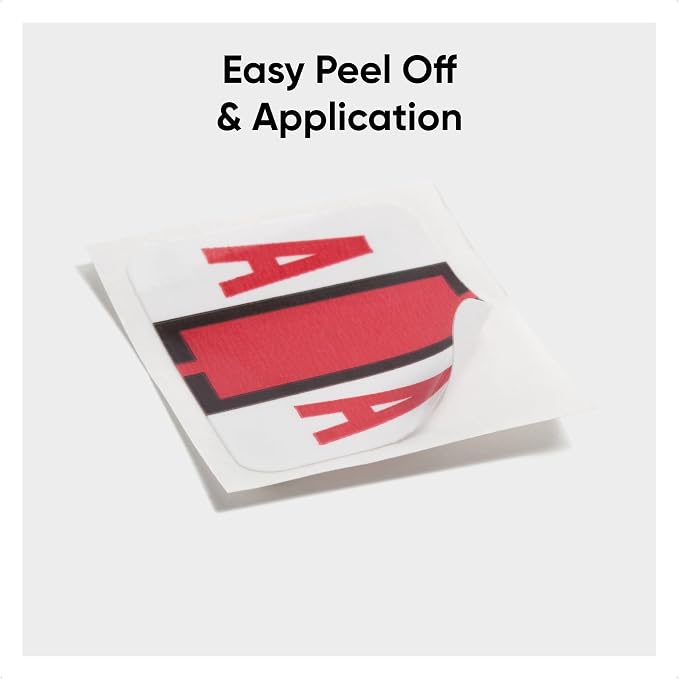 Smead BCCR Bar-Style Color-Coded Alphabetic Label, A, Label Roll, Red, 500 Labels per Roll, (67071)