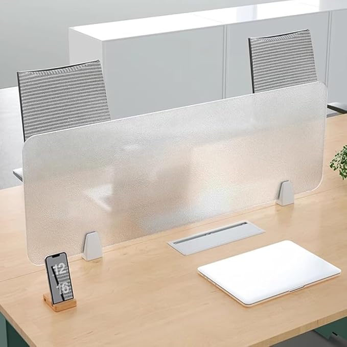 RCJCQSR Acrylic Frosted Privacy Free Standing Screen, Visual Distractions Privacy Panel Portable Desk Divider Guard for Table Top Workstation for Home Office(Size:40x30cm(15.7x11.8))
