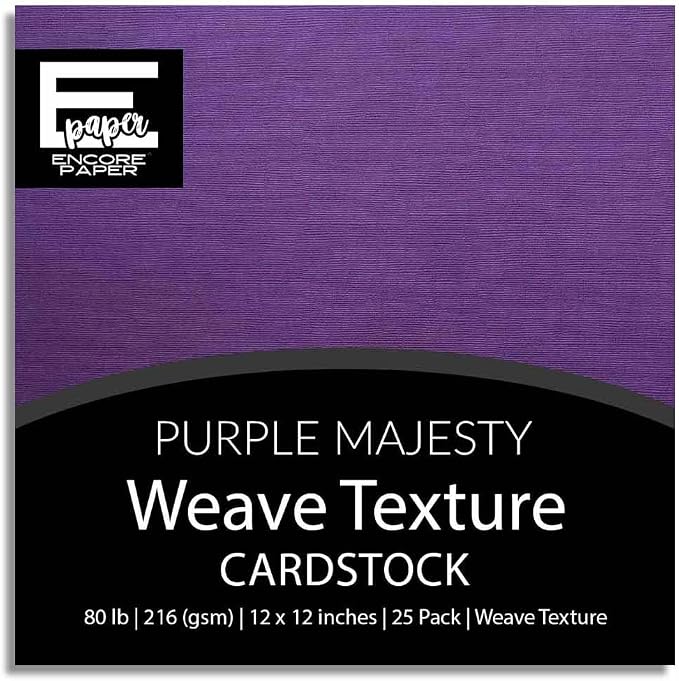 PURPLE MAJESTY—12x12 Textured Cardstock | 80lb Textured Purple Scrapbook Paper | Premium Cardstock for Cricut Cutting | 25 Sheets