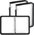 Teling 2 Pcs 1 Inch Zipper Binder 3 Ring Organizer, White | Secure Zipper Closure, Refillable 3 Ring Design, Handle Carry, Fits Letter Size Papers for School, Office and Projects