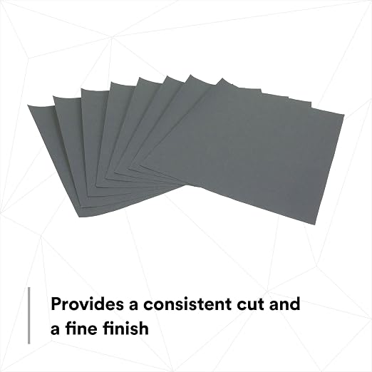 3M Wetordry Abrasive Sheet, 413Q, 02000, 600+ Grade, 9 in x 11 in | 50 Sandpaper Sheets, for Auto Sanding, Metal Sanding, Finishing, Paint Prep