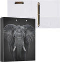 JIPONI 3 Ring Binder African Elephant 1 Inch Round Binders for Men Women Students, Cute File Organizer for Office School, 1pc