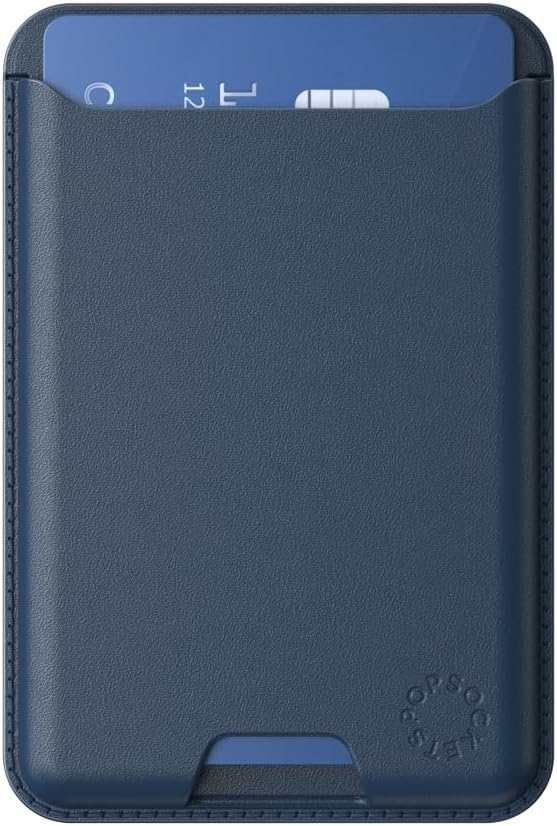 PopSockets Softgoods Phone Wallet and Adapter Ring for MagSafe, Phone Card Holder, Wireless Charging Compatible, Wallet Compatible with MagSafe® - Navy
