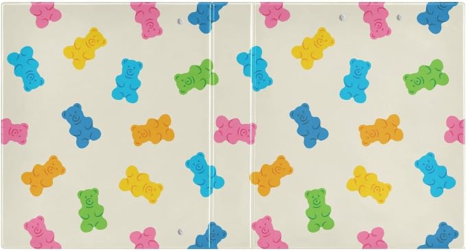 3 Ring Binder 1.5 Inch Gummy Bear Jelly Candy Colorful Clipboards Binders with Interior Pockets Round Ring Binder for Office Supplies and School 1 Pack