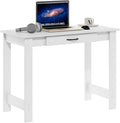 Furinno Jaya Writing Desk with Drawer, White | Computer Desk with H-legs, Writing Desk, Office Desk for Home Office, Study Room, Dorm, Bedroom