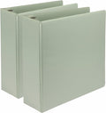 Samsill Plant-Based 3 Inch Durable D-Ring, View Binder, Eco-Friendly, USDA Certified Biobased, 2 Count,Pack of 1, Sage Green