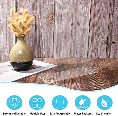 Acrylic Sign Holder 6 Pack 8.5x11 Slant Back Acrylic Stands for Display Plexiglass Clear Acrylic Display Stands for Ad Frame, Picture Photo Frames, Promotions, Restaurants, Office, Store, Home