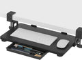 ETHU Keyboard Tray Under Desk, 19.7" X 11.81" Small Size Keyboard Drawer with C Clamp-on Mount Easy to Install, Computer Keyboard Stand Slide Pull Out, Ergonomic Keyboard Tray for Home & Office, Black