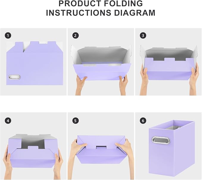 Oterri 8 Pack Purple File Organizer, Small Storage Box and 25 Pack Hanging File Folders