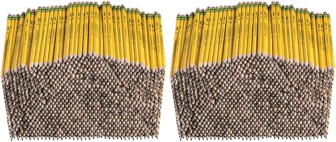 Ticonderoga Wood-Cased Pencils, Pre-Sharpened, 1000/Box, 2 Boxes