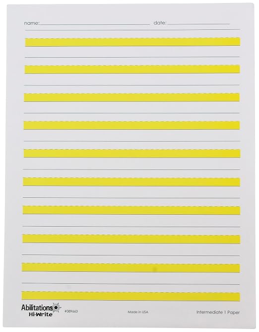 Abilitations Integrations Hi-Write - Intermediate 1 Paper - 100 Pack, 8-1/2 X 11 in - 089663