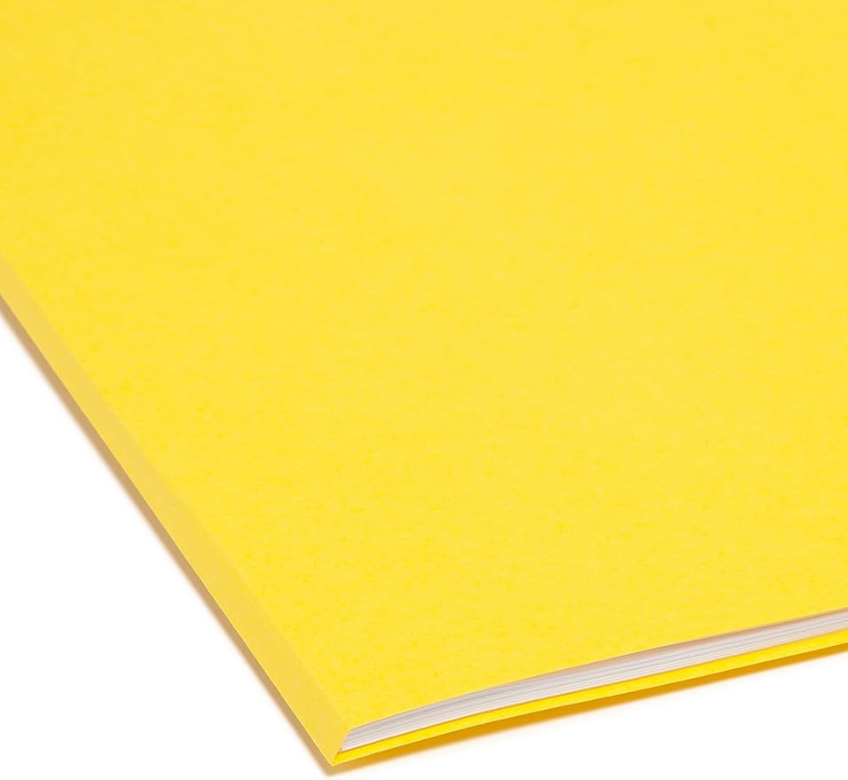 Smead Colored File Folder, 1/3-Cut Tab, Letter Size, Yellow, 100 per Box (12943)