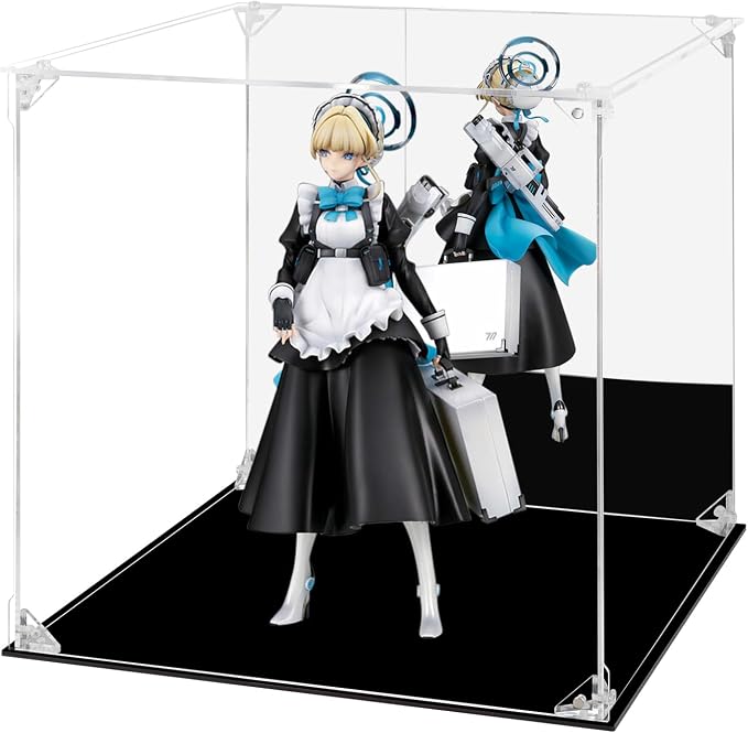 Acrylic Display Case Clear Action Figure Display Case with Mirrored Back, Dustproof Protection Display Box Alternative Glass Case for Collectibles Figures Models Doll Toys (12x12x12 inch, 30x30x30cm)