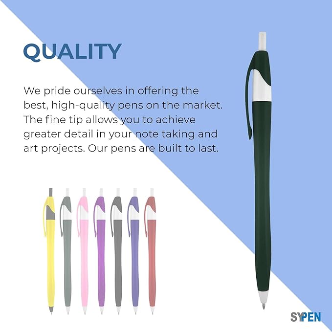 SyPen Personalized Pens With your Custom Logo or Text-1000 Pack Bulk-for Businesses, Parties, and Events, Custom Printed Slim Ballpoint Click Pens, Purple Barrel Color, Black Ink