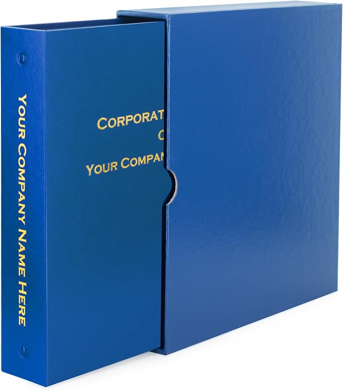LLC Kit (Blue) - Binder, Slipcase, Operating Agreement, Membership Certificates & Customizable Index Tabs